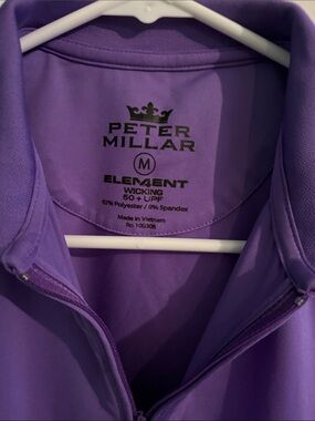 Peter Millar Purple Element Wicking Zip-Front Top